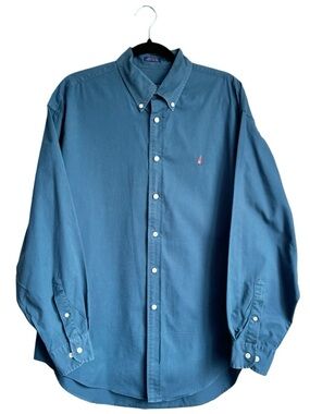 90’s Vintage Norsport Men’s Button-Down Shirt Sailboat Logo Nautical Preppy Med